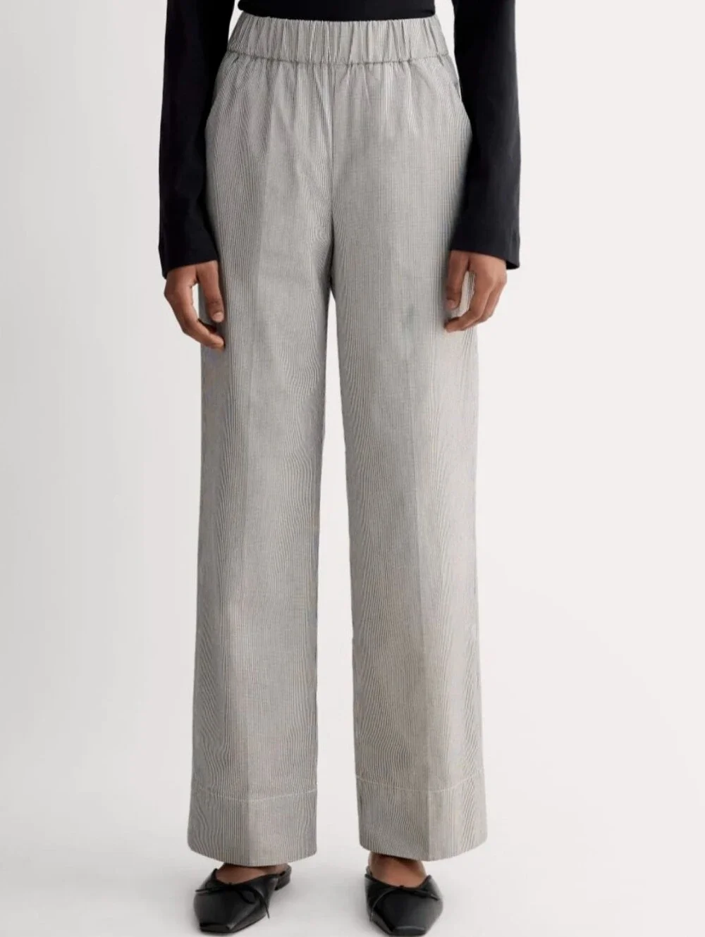 Everlane The Easy Pant Canvas Tan/Navy Organic Cotton - Picture 15 of 15